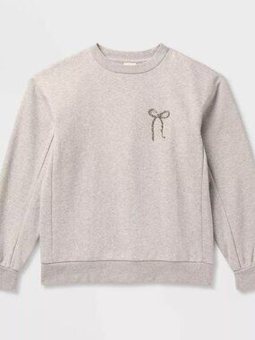 A New Day Women's Bow Embellished Sweatshirt (M) - NWT